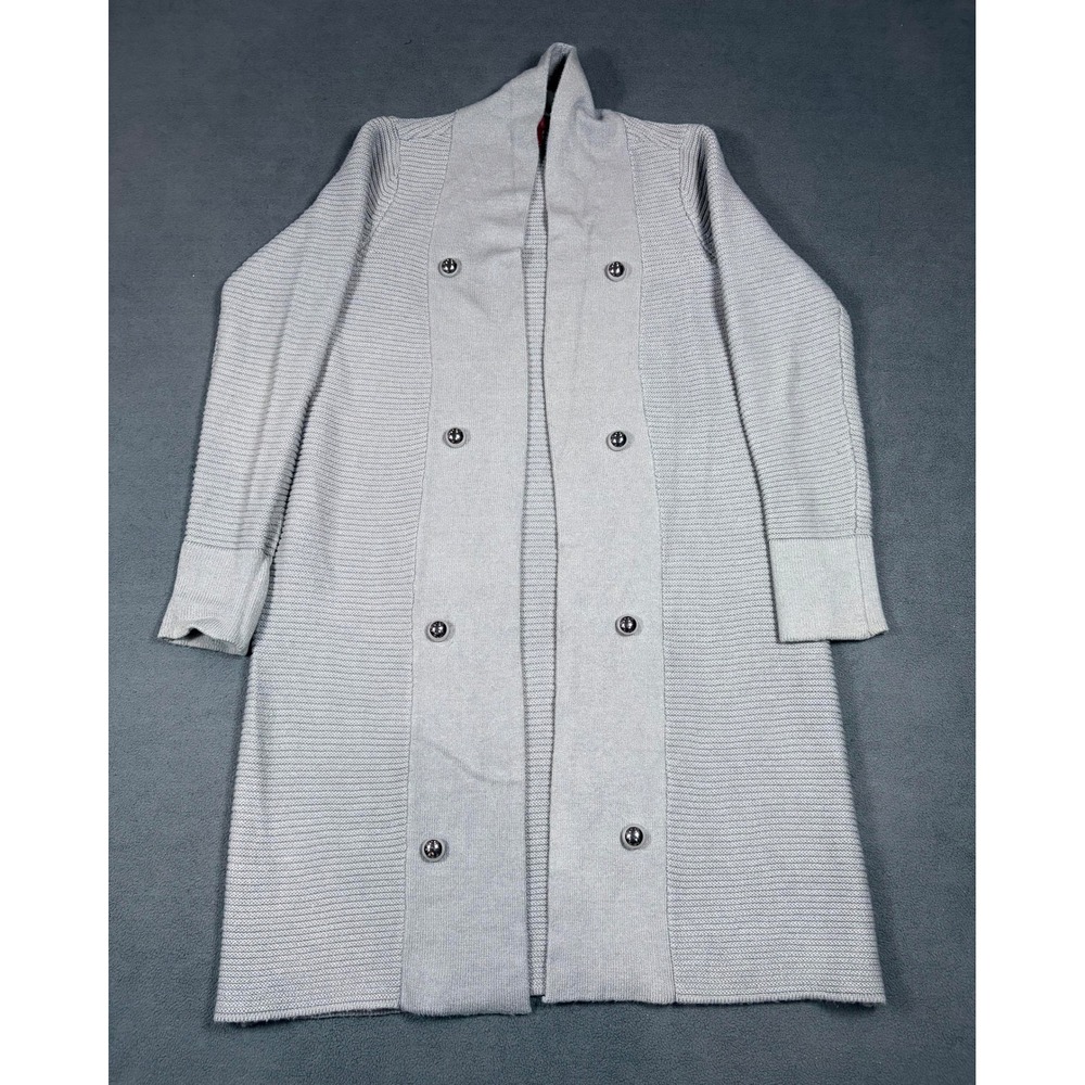 Jennifer Lopez Cardigan Sweater Women S Gray Double Breasted Long Knit
